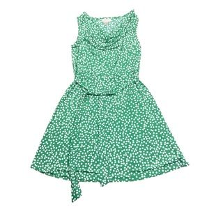- LOFT Womens Green Polka Dot Short Dress With Dropped Neck Belt Size S